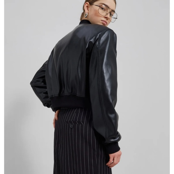 The Frankie Shop Bomber Leather Jacket - Picture 15 of 16
